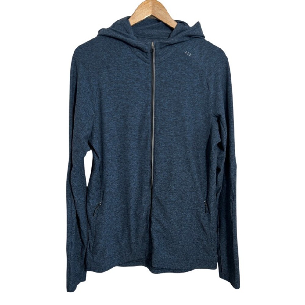 Lululemon Surge Warm Full Zip Hoodie Mens M Heathered Blue Performance Gym